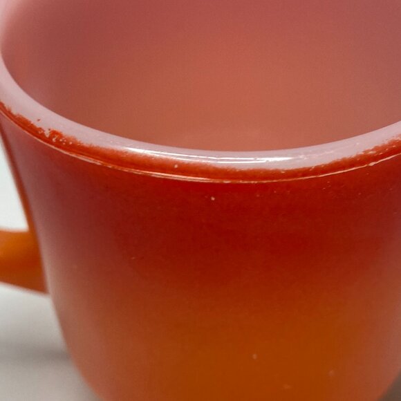 Vintage Anchor Hocking Fire King Ware Red Orange Coffee Mug - Picture 14 of 14